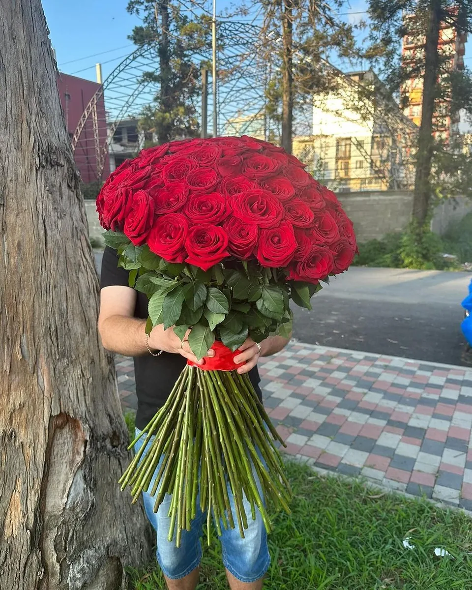 101 Красная роза 80 см