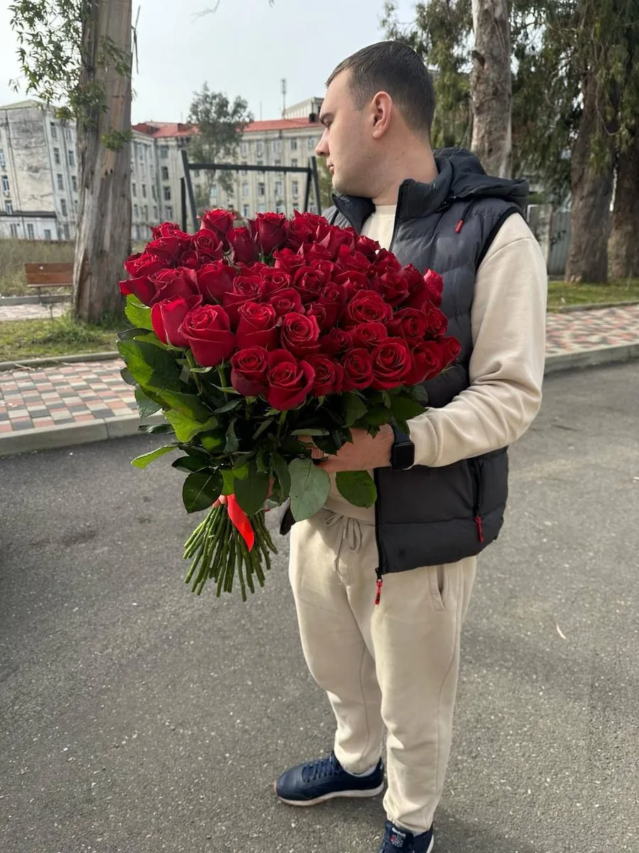 51 роза 70 см